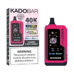 Cherry Hard Candy Kado Bar NI40K Ice + Nic Control Disposable Vape