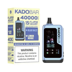 Kado Bar x Adjust Blue Razz + Lemon Headz NI40K Ice + Nic Control Vape